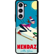 Samsung Galaxy Z Fold5 Case Hülle - Silikon schwarz Nendaz Ski Downhill