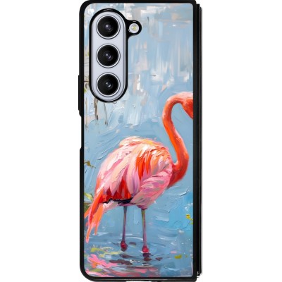 Samsung Galaxy Z Fold5 Case Hülle - Silikon schwarz Paint Flamingo