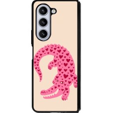 Samsung Galaxy Z Fold5 Case Hülle - Silikon schwarz Pink crocodile 2026