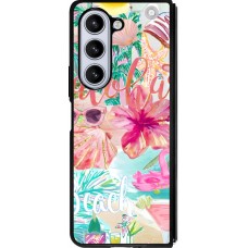 Samsung Galaxy Z Fold5 Case Hülle - Silikon schwarz Preppy Collage Aloha