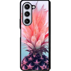 Samsung Galaxy Z Fold5 Case Hülle - Silikon schwarz Purple Pink Pineapple