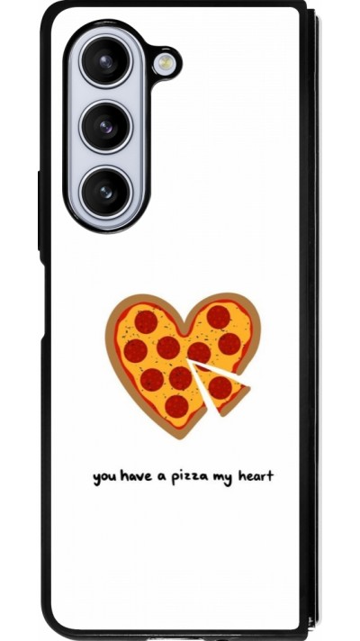 Coque Samsung Galaxy Z Fold5 - Silicone rigide noir Saint Valentines Day 26 You have my pizza heart