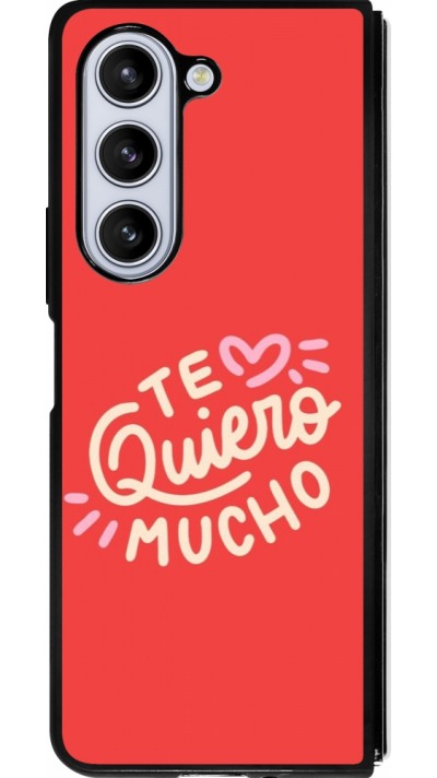 Coque Samsung Galaxy Z Fold5 - Silicone rigide noir Saint Valentines Day 26 Te quiero mucho