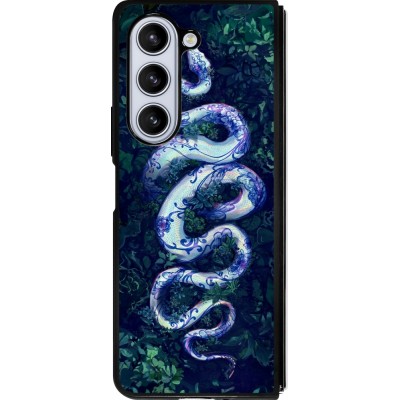 Samsung Galaxy Z Fold5 Case Hülle - Silikon schwarz Snake Blue Anaconda