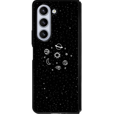 Samsung Galaxy Z Fold5 Case Hülle - Silikon schwarz Space Doodle