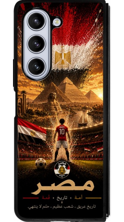 Coque Samsung Galaxy Z Fold5 - Silicone rigide noir Football Égypte splash 2026