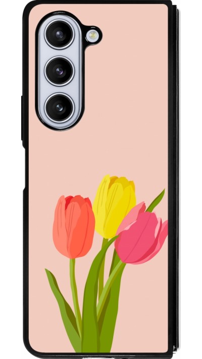 Samsung Galaxy Z Fold5 Case Hülle - Silikon schwarz Spring 23 tulip trio
