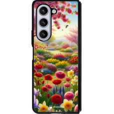 Samsung Galaxy Z Fold5 Case Hülle - Silikon schwarz Frühling 25 Strauß Frühling