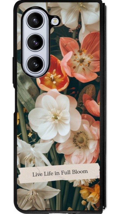 Coque Samsung Galaxy Z Fold5 - Silicone rigide noir Full Bloom Spring 2026