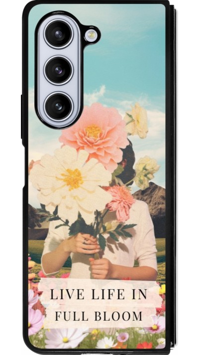Coque Samsung Galaxy Z Fold5 - Silicone rigide noir Live life in full moon Spring 2026