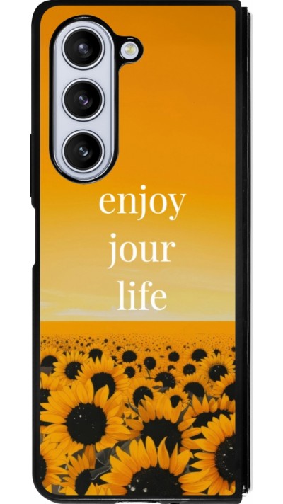 Samsung Galaxy Z Fold5 Case Hülle - Silikon schwarz Summer 2025 Enjoy your life