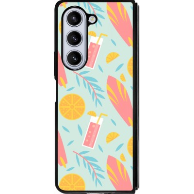 Samsung Galaxy Z Fold5 Case Hülle - Silikon schwarz Summer 2025 Pattern citron