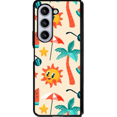 Samsung Galaxy Z Fold5 Case Hülle - Silikon schwarz Summer 2025 Pattern soleil