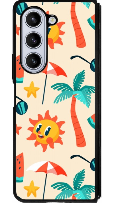 Samsung Galaxy Z Fold5 Case Hülle - Silikon schwarz Summer 2025 Pattern soleil