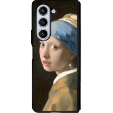 Samsung Galaxy Z Fold5 Case Hülle - Silikon schwarz Kunstbild - Das Mädchen mit dem Perlenohrring - Jan Vermeer