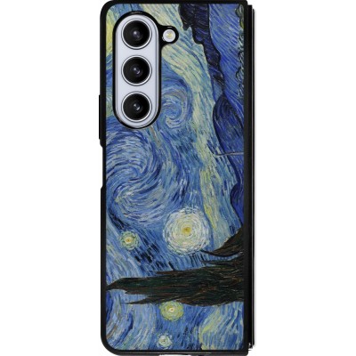 Samsung Galaxy Z Fold5 Case Hülle - Silikon schwarz Kunstbild - Sternennacht - Van Gogh