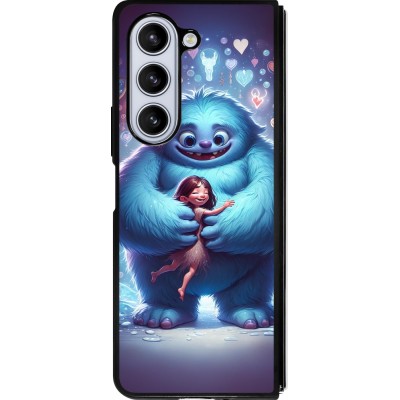 Samsung Galaxy Z Fold5 Case Hülle - Silikon schwarz Valentin 2024 Flauschige Liebe