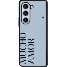 Samsung Galaxy Z Fold5 Case Hülle - Silikon schwarz Valentine 2024 mucho amor azul