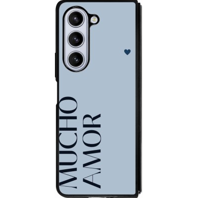 Samsung Galaxy Z Fold5 Case Hülle - Silikon schwarz Valentine 2024 mucho amor azul