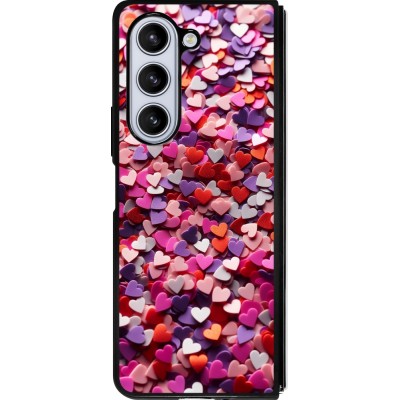 Samsung Galaxy Z Fold5 Case Hülle - Silikon schwarz Valentin 2025 Konfetti