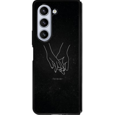 Samsung Galaxy Z Fold5 Case Hülle - Silikon schwarz Valentine 2023 hands forever