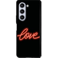 Samsung Galaxy Z Fold5 Case Hülle - Silikon schwarz Valentine 2023 neon love