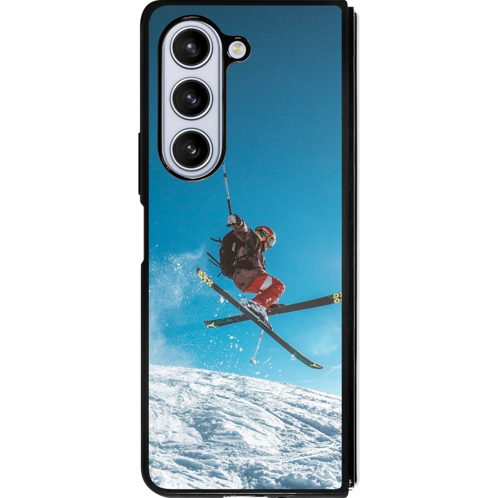 Samsung Galaxy Z Fold5 Case Hülle - Silikon schwarz Winter 22 Ski Jump