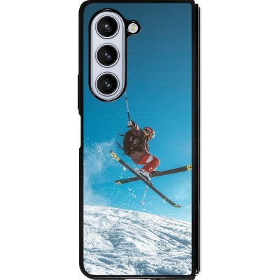 Samsung Galaxy Z Fold5 Case Hülle - Silikon schwarz Winter 22 Ski Jump