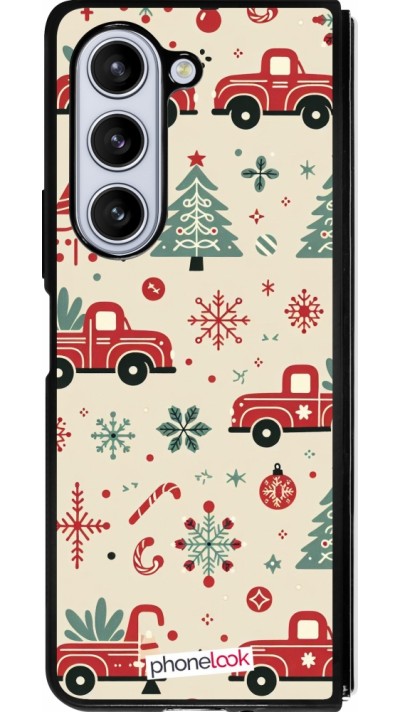 Samsung Galaxy Z Fold5 Case Hülle - Silikon schwarz Weihnachten 2024 Lkw Tanne