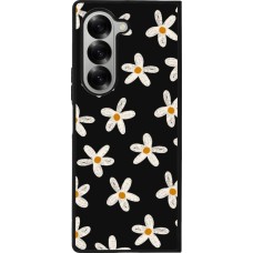 Samsung Galaxy Z Fold6 Case Hülle - Silikon schwarz Easter 2024 white on black flower