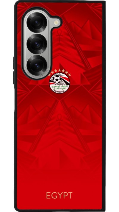 Coque Samsung Galaxy Z Fold6 - Silicone rigide noir Maillot de football Égypte 2026 personnalisable