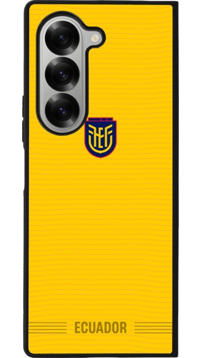 Coque Samsung Galaxy Z Fold6 - Silicone rigide noir Maillot de football Équateur 2026 personnalisable