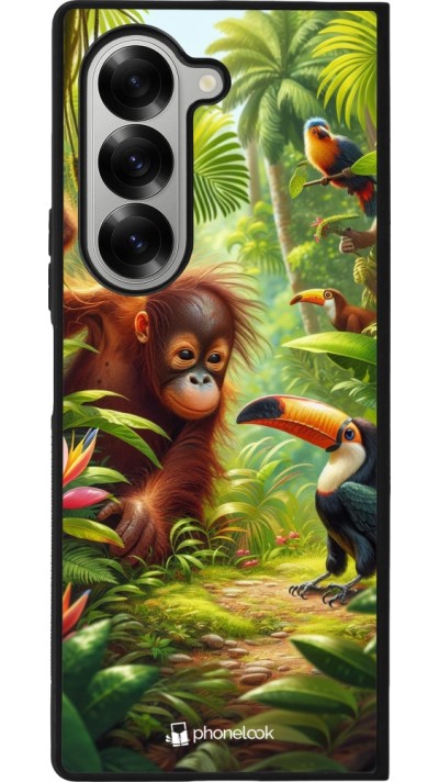 Samsung Galaxy Z Fold6 Case Hülle - Silikon schwarz Tropischer Dschungel Tayrona