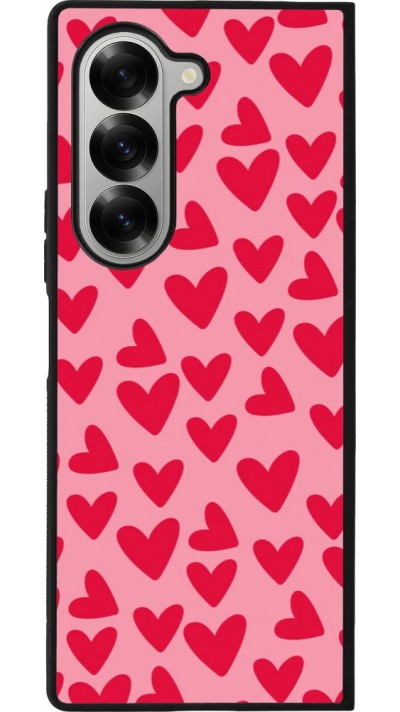 Samsung Galaxy Z Fold6 Case Hülle - Silikon schwarz Mom 2024 kleine Herzen