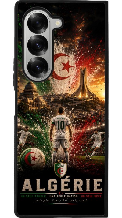 Coque Samsung Galaxy Z Fold6 - Silicone rigide noir Football Algérie splash 2026