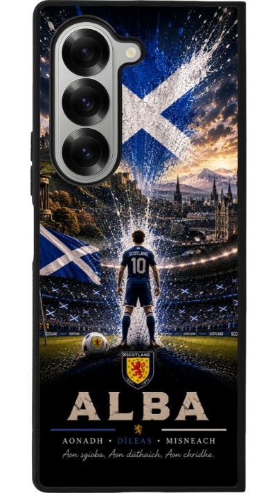 Coque Samsung Galaxy Z Fold6 - Silicone rigide noir Football Écosse splash 2026