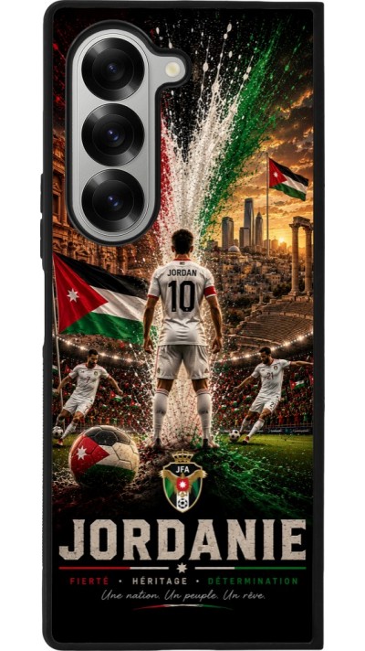 Coque Samsung Galaxy Z Fold6 - Silicone rigide noir Football Jordanie splash 2026