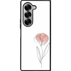 Samsung Galaxy Z Fold6 Case Hülle - Silikon schwarz Spring 23 minimalist flower