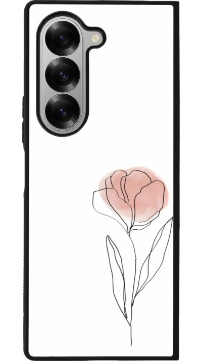 Samsung Galaxy Z Fold6 Case Hülle - Silikon schwarz Spring 23 minimalist flower