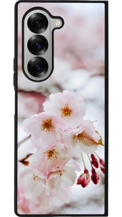 Coque Samsung Galaxy Z Fold6 - Silicone rigide noir Cherry tree Spring 2026