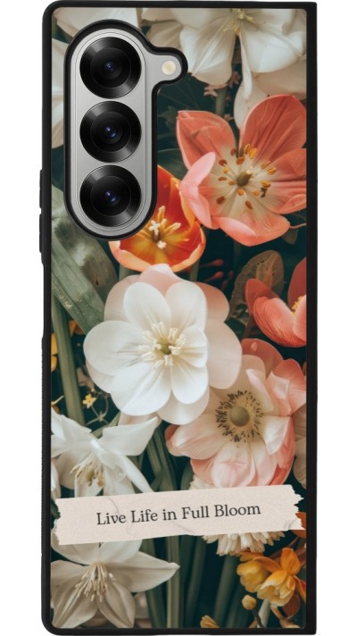 Coque Samsung Galaxy Z Fold6 - Silicone rigide noir Full Bloom Spring 2026