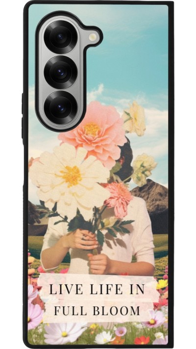 Coque Samsung Galaxy Z Fold6 - Silicone rigide noir Live life in full moon Spring 2026