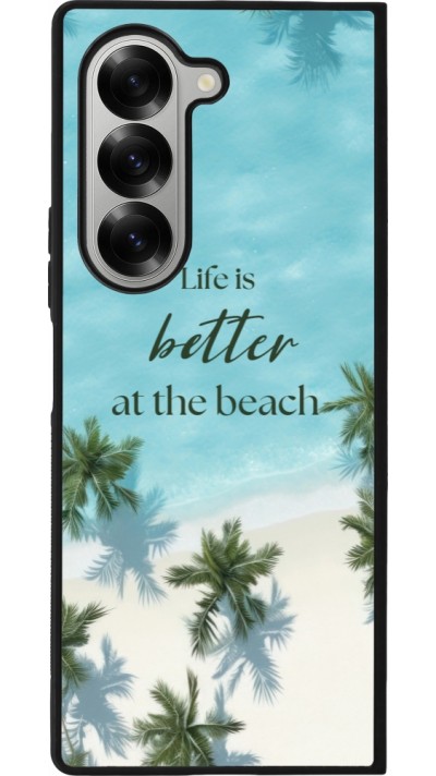 Samsung Galaxy Z Fold6 Case Hülle - Silikon schwarz Summer 2025 Life is better at the beach