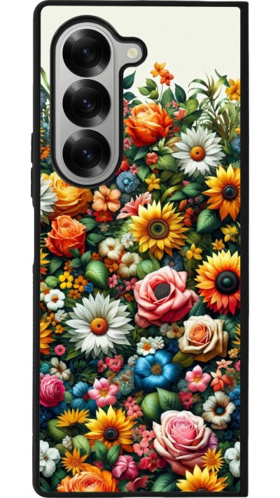 Coque Samsung Galaxy Z Fold6 - Silicone rigide noir Summer Floral Pattern