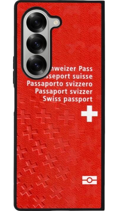 Coque Samsung Galaxy Z Fold6 - Silicone rigide noir Swiss Passport