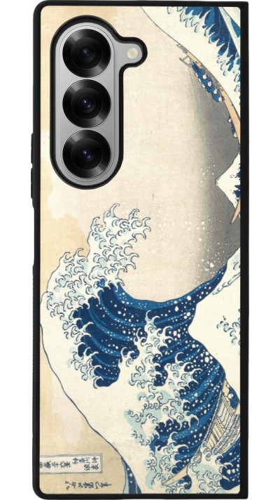 Coque Samsung Galaxy Z Fold6 - Silicone rigide noir Tableau art - La Grande Vague de Kanagawa - Hokusai
