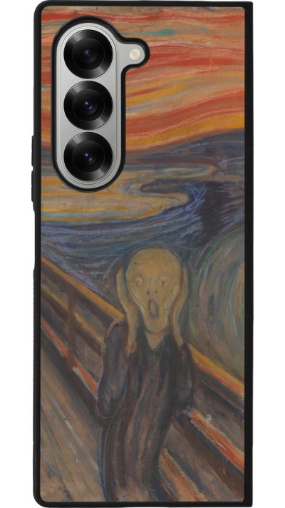 Coque Samsung Galaxy Z Fold6 - Silicone rigide noir Tableau art - Le Cri - Edvard Munch