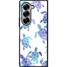 Samsung Galaxy Z Fold6 Case Hülle - Silikon schwarz Turtles pattern watercolor