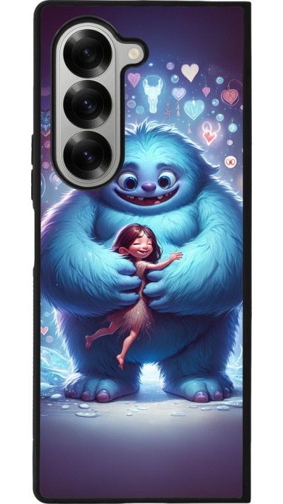 Samsung Galaxy Z Fold6 Case Hülle - Silikon schwarz Valentin 2024 Flauschige Liebe