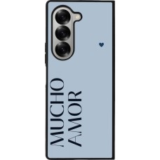 Samsung Galaxy Z Fold6 Case Hülle - Silikon schwarz Valentine 2024 mucho amor azul